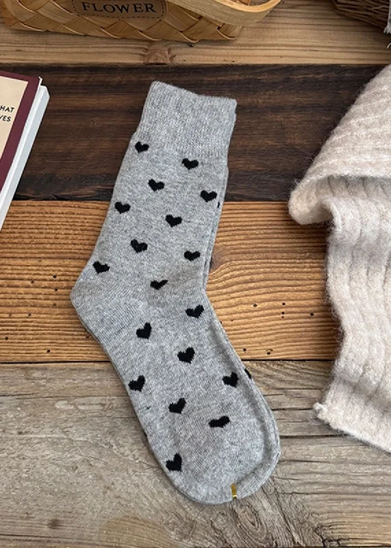 Stylish and Comfortable Casual Socks for Men-Vintage Love Heart Socks - Gray