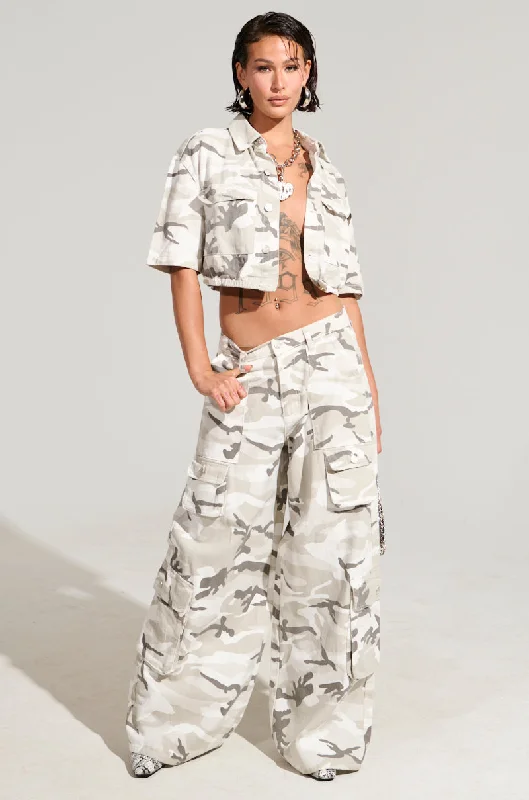 Bold Patterned Pants for Statement Look-YOUR UP NEXT CAMO CARGO PANT