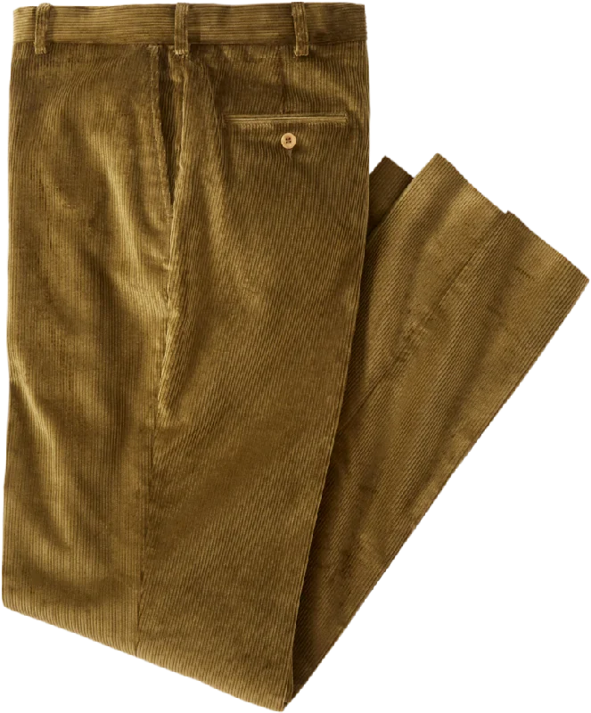 Classic Black Trousers for Office Wear-Men's English Stretch Cord Pant Olive Drab