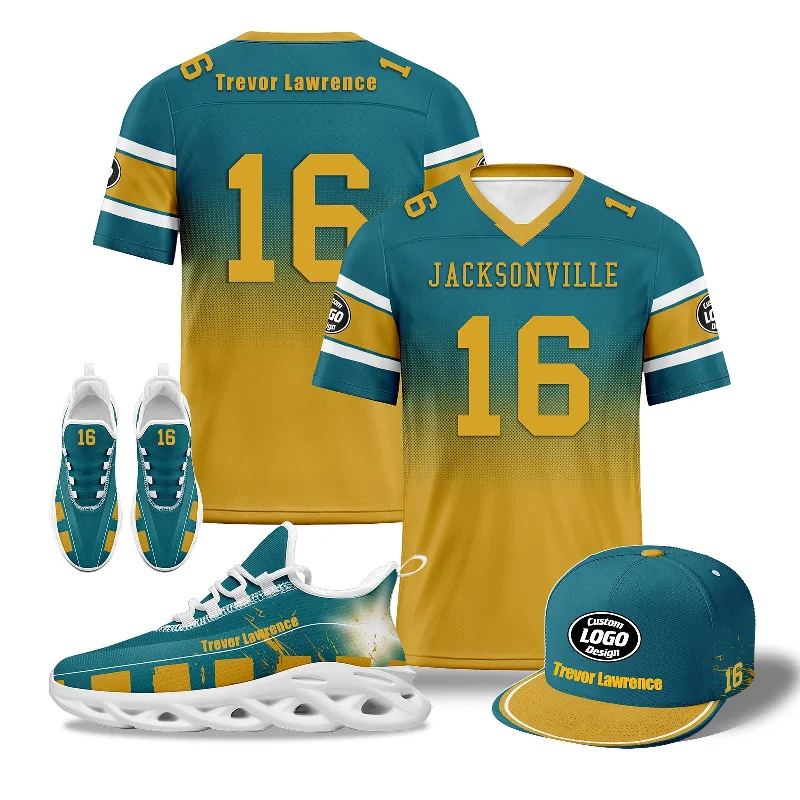 Vintage-Inspired Newsboy Hat for Classic Appeal-Custom Green Yellow Jacksonville Football MaxSoul Shoes and Hat Combo Offer Personalized Combo ZH-D020268-16