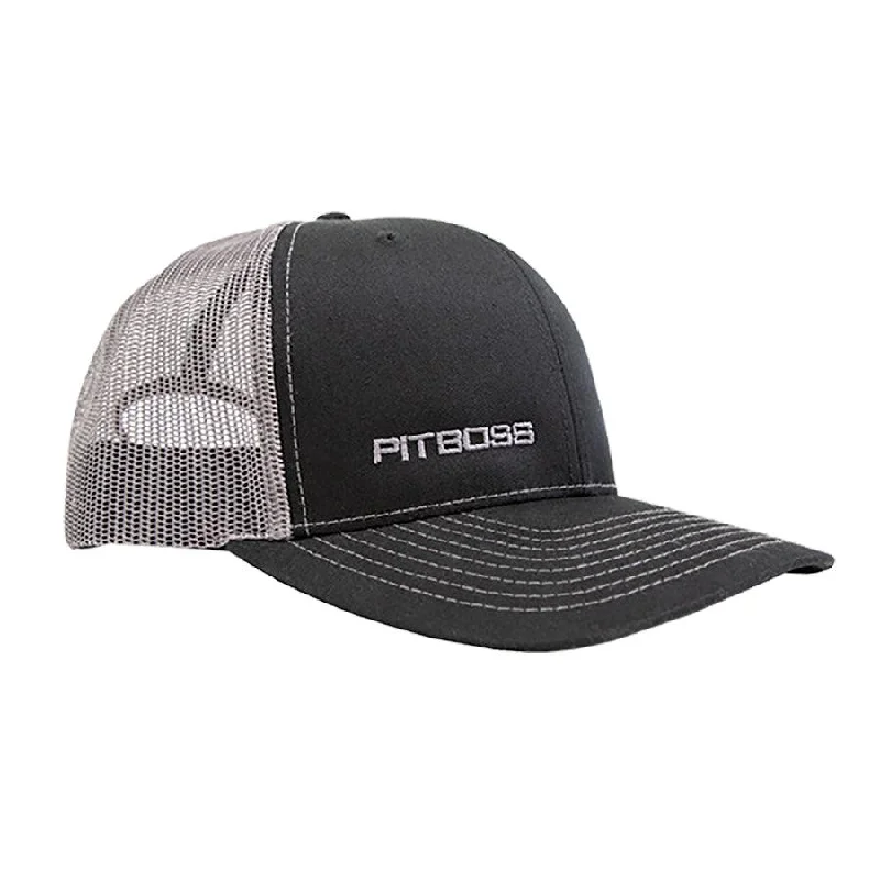 Simple Snapback Cap for Easy Wear-Pit Boss Snapback Black and Grey Truckers Cap