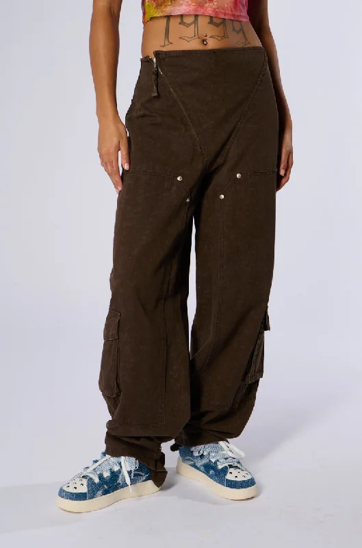 Premium Stretch Pants for Active Comfort-THE GIRLS OF SUMMER BROWN DENIM PANT