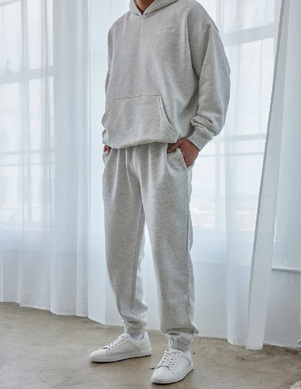 Relaxed Fit Sweatpants for Lazy Days-Basics Cloud Grey Unisex Sweatpant