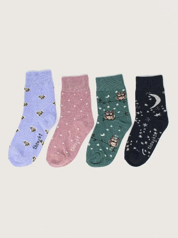 Breathable Mesh Socks for Summer Comfort-Pretty Night Sky Baby 4 Socks Gift Box - Multi