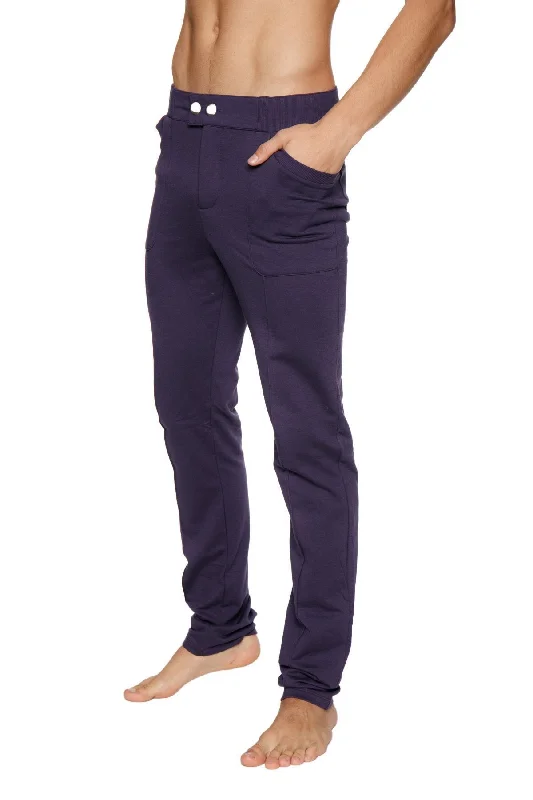 Comfy Elastic Waist Pants for Everyday Wear-Tactical Urban at Home Dress Pant Yoga Pant (Eggplant)