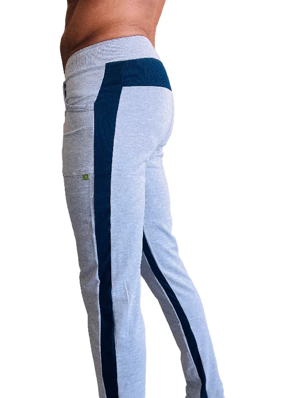 Formal Black Slacks for Business Events-Eco-Track & Yoga Sweat Pant (Heather Grey w/Blue)