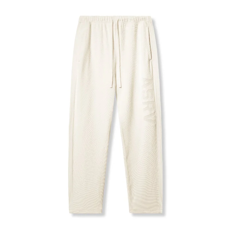 Stylish Tapered Pants for Modern Fashion-0957. Waffle Knit Relaxed Sweatpant - Cream