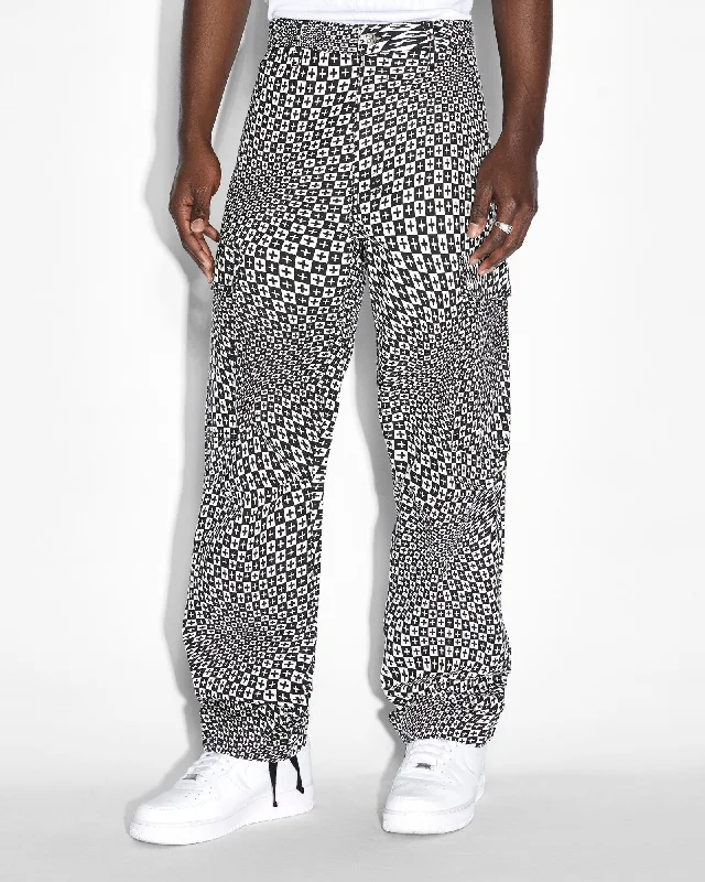 Sleek Leather Joggers for Urban Fashion-FUGITIVE CARGO PANT CHECK OUT BLACK