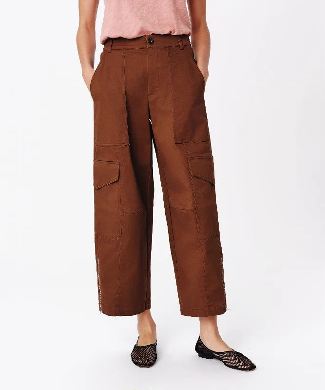 Light Stretch Jeans for Everyday Comfort-Cotton Twill Cargo Pant - Pecan Brown