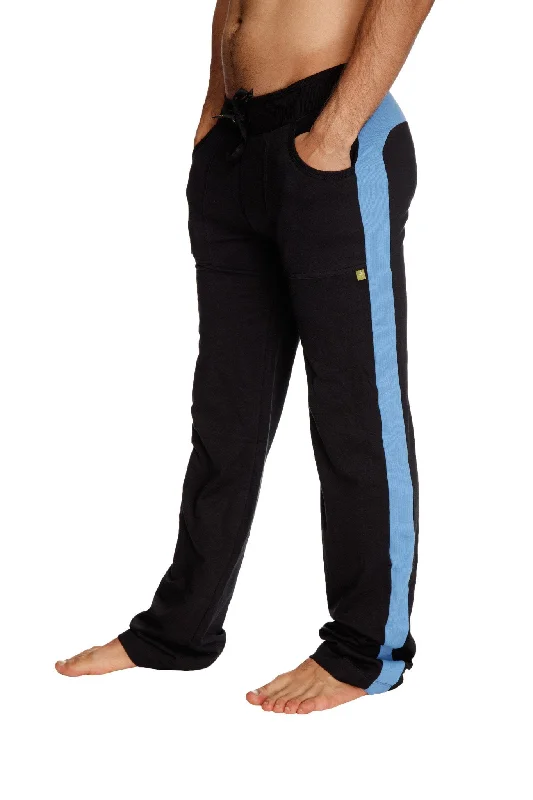 Comfortable Beach Pants for Vacation Style-Eco-Track & Yoga Sweat Pant (Black w/Ice)