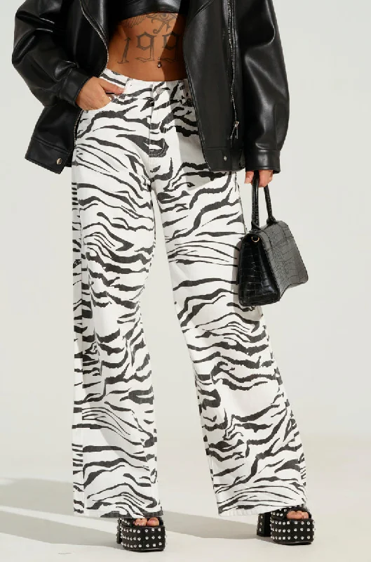 Bold Printed Pants for Unique Style-BACK IT UP ZEBRA PANT