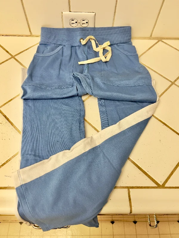 Casual Sweatpants for Relaxed Comfort-Eco-Track & Yoga Sweat Pant (Ice Blue w/White piping)