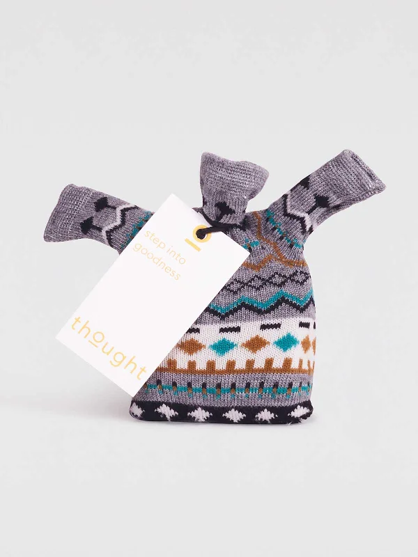 Quick-Dry Hiking Socks for Trail Adventures-Dannie Baby Organic Cotton Fairisle Socks in a Bag - Multi