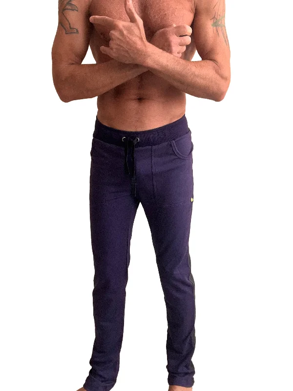 Colorful Summer Shorts for Vibrant Looks-Eco-Track & Yoga Sweat Pant (Eggplant w/Charcoal)