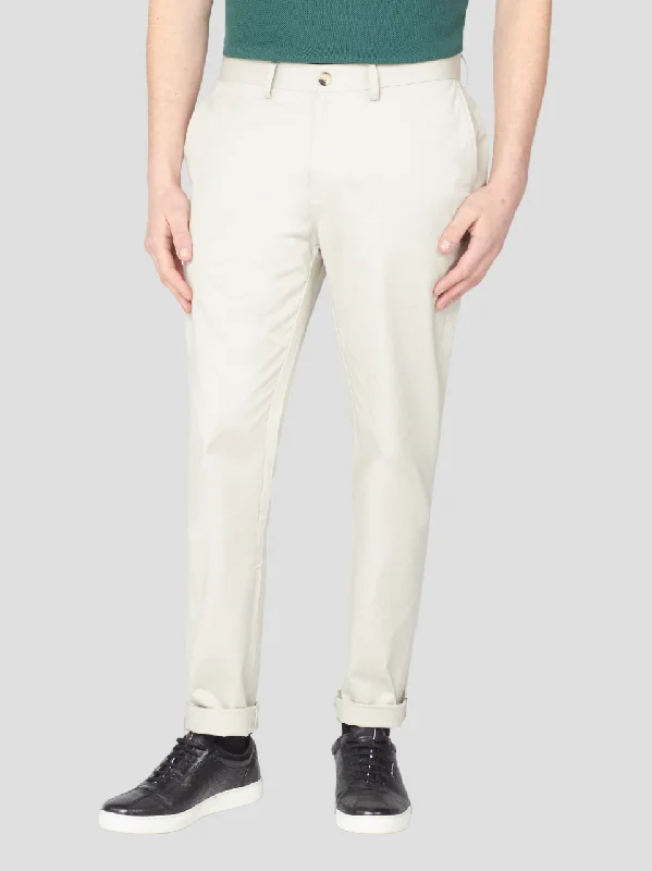 Flared Leg Jeans for Retro Look-Signature Slim Stretch Chino Pant - Putty