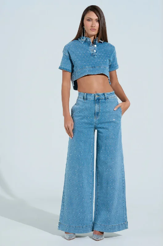 High-Waisted Jeans for Trendy Look-IT'S GIVING DENIM PANT