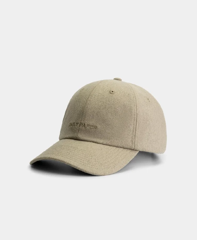 Relaxed Fit Baseball Cap for Casual Comfort-Pelican Beige Logo Wool Cap