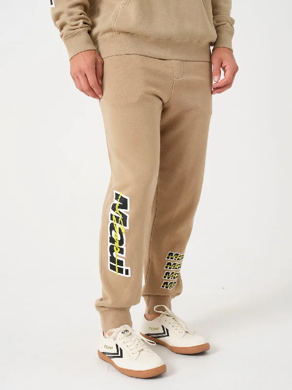 High-Waisted Trousers for Modern Style-Speed Sweatpant in Sand