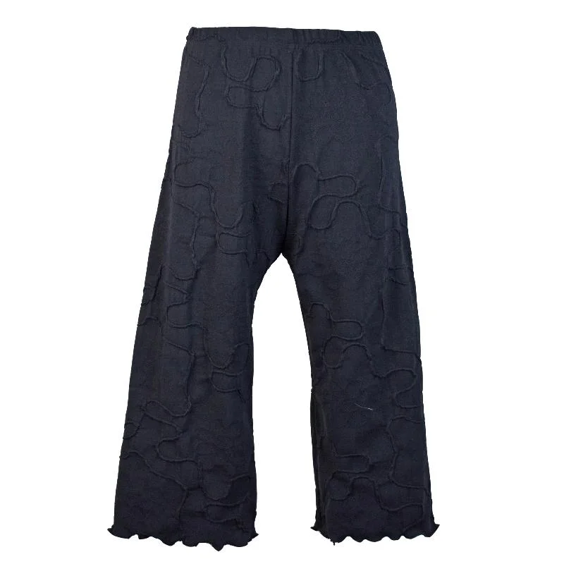 Bold Printed Pants for Unique Style-Black Conduit Clam Digger Pant