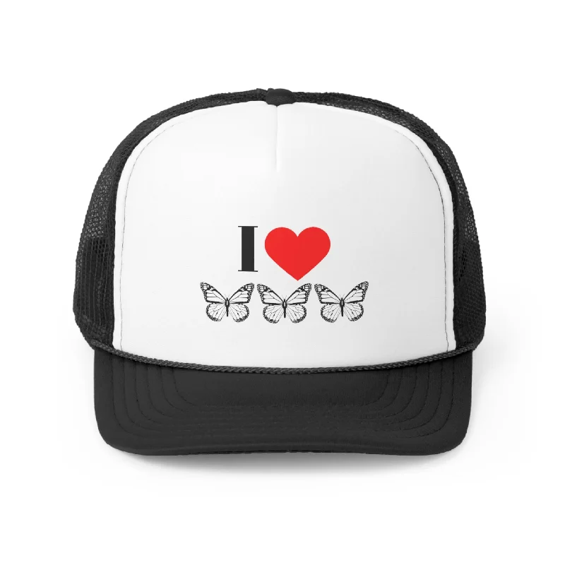 Water-Resistant Hat for Outdoor Adventures-I Love Butterflies Trucker Caps