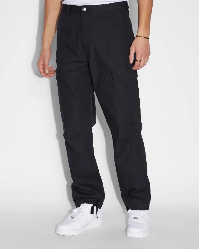 Loose Fit Linen Shorts for Hot Days-FUGITIVE CARGO PANT BLACK