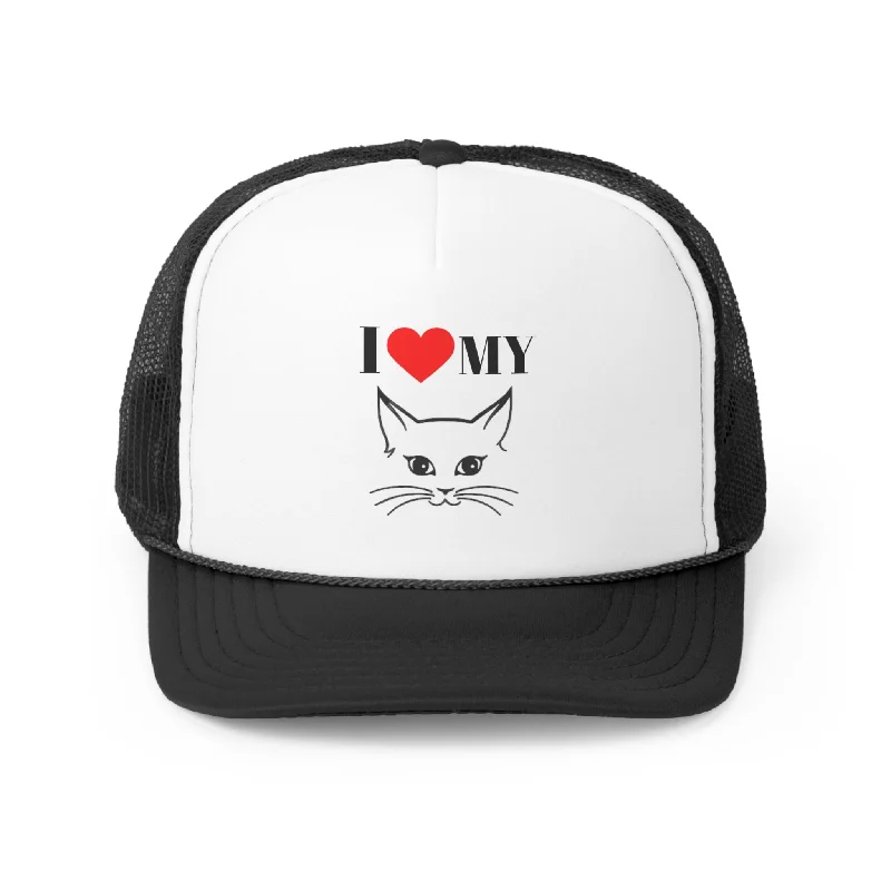 Adjustable Dad Hat for Effortless Style-I Love My Cat Trucker Caps