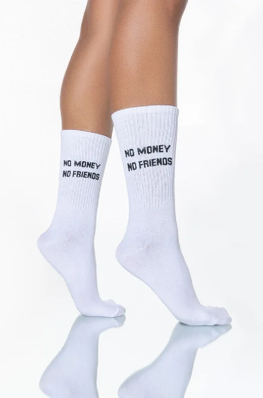 Reusable Sports Socks for Fitness Enthusiasts-NO MONEY NO FRIENDS SOCKS