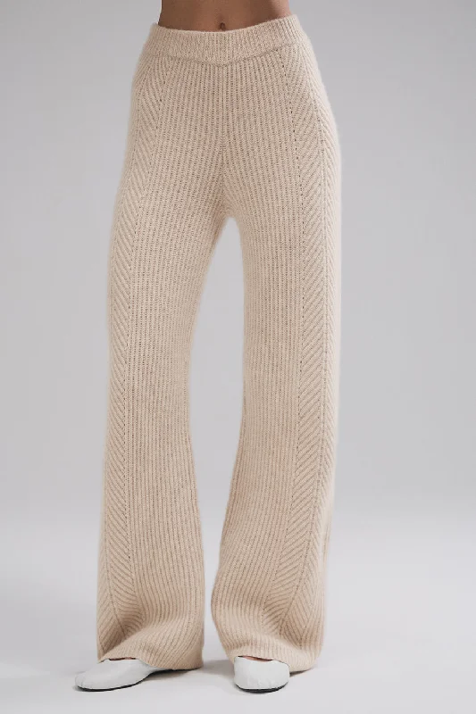 Relaxed Fit Jogger Pants for Athleisure-Winter Magic Cashmere Wide Leg Pant - Birch Heather