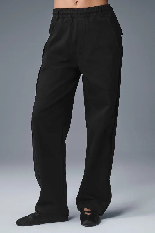 Functional Utility Pants for Outdoor Work-Edition Sueded Straight Leg Pant - Black