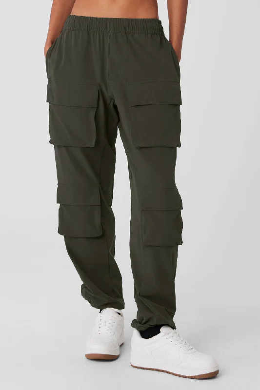 Trendy Harem Pants for Relaxed Look-Cargo Venture Pant - Stealth Green