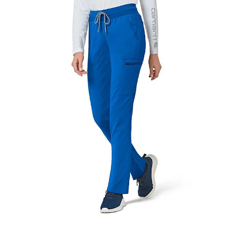 Cozy Knit Pants for Cold Days-Carhartt Women's Rugged Flex® Slim Leg Scrub Pant_Royal