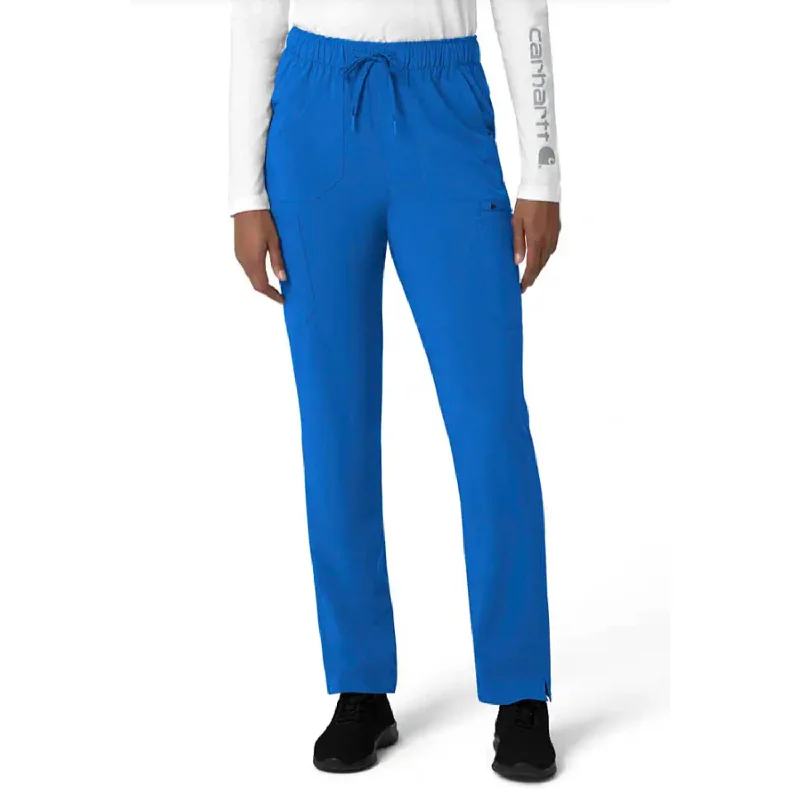 High-Waisted Jeans for Trendy Look-Carhartt Women's Force Cross Flex 7-Poket Cargo Scrub Pant_Royal