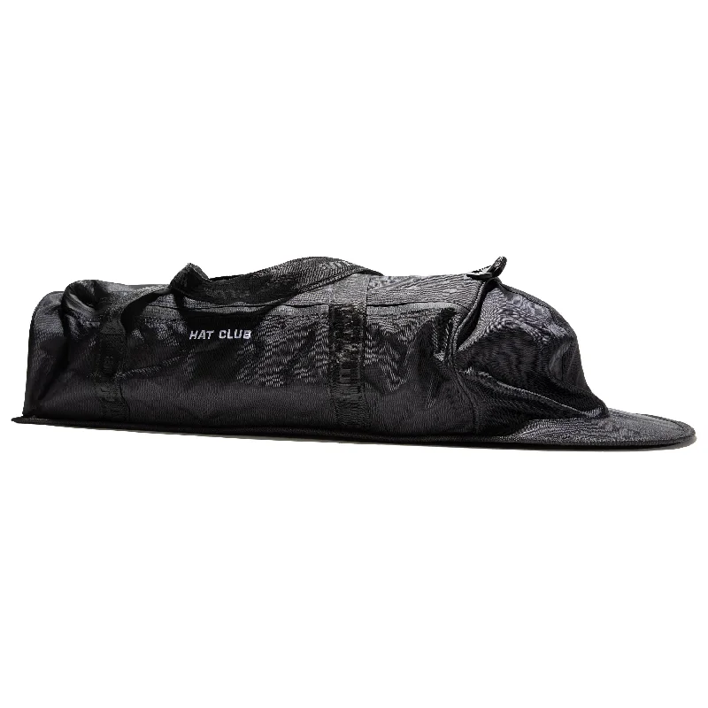 Vintage Cap for Classic Sportswear Look-Hat Club 30 Cap Fabric Duffle Bag - Black