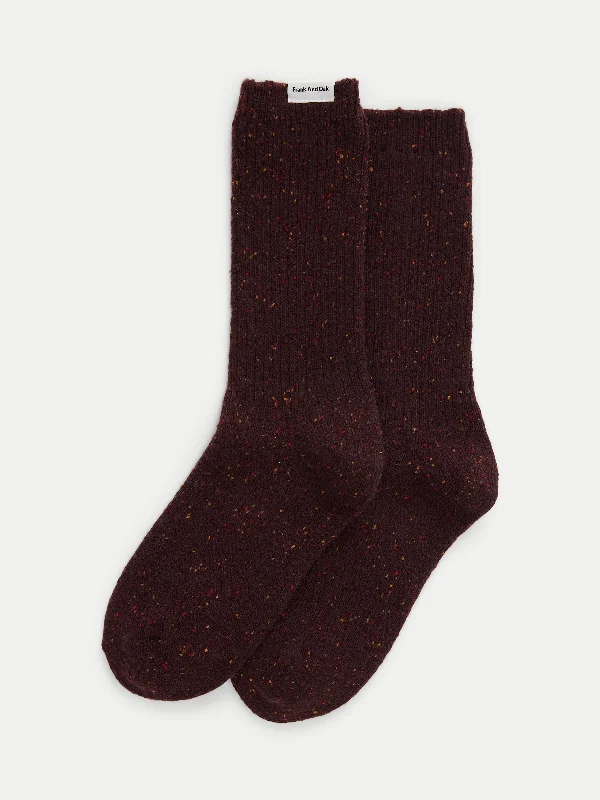 Moisture-Wicking Socks for All-Day Comfort-The Donegal Winter Socks in Dark Plum