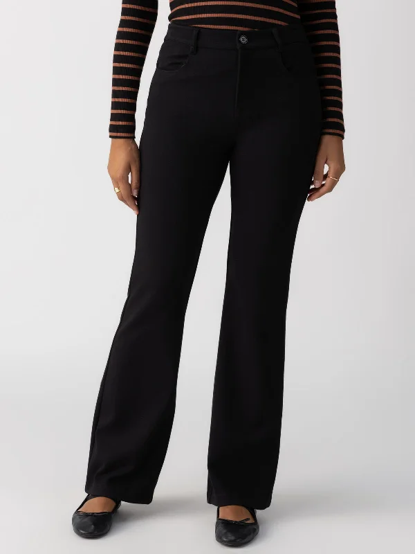 Comfortable Beach Pants for Vacation Style-Maya Flare Standard Rise Pant Black