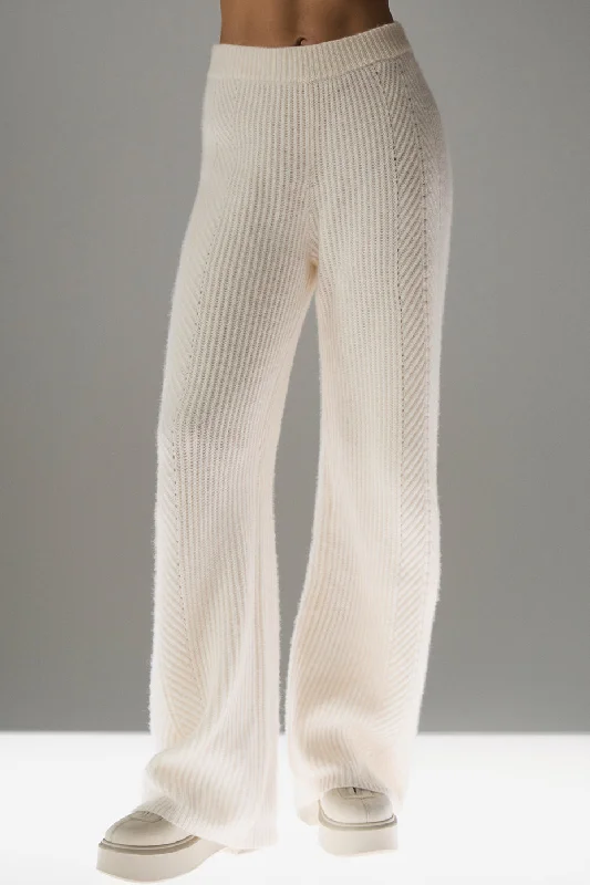 Comfortable Capri Pants for Warm Weather-Winter Magic Cashmere Wide Leg Pant - Ivory