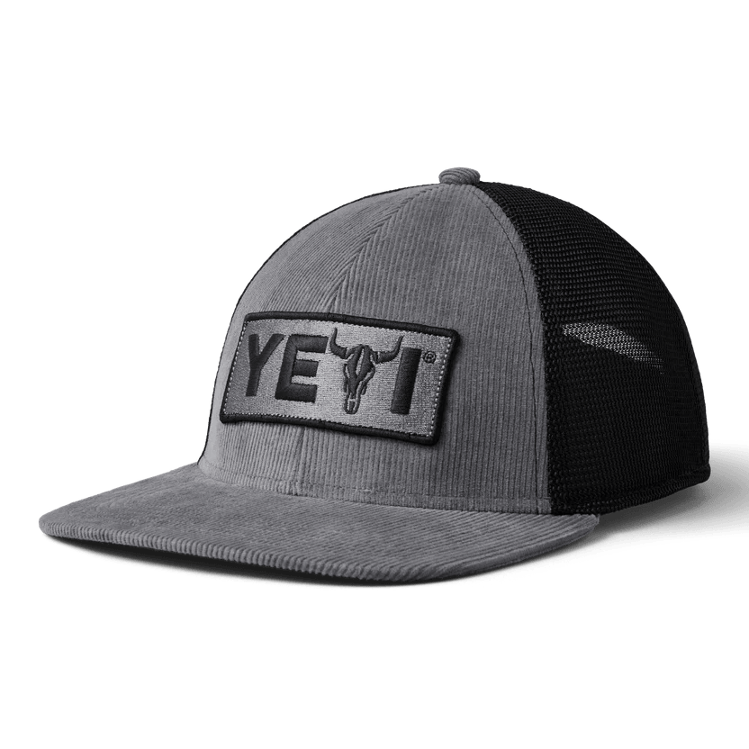 Classic Sports Cap for Casual Wear-Yeti Steer Flat Brim Hat in Grey