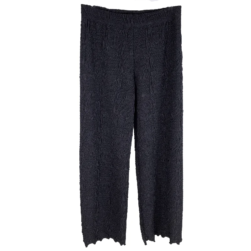 Cozy Wool Leggings for Winter Wear-Black Lyrac Jacquard Knit Energy Pant