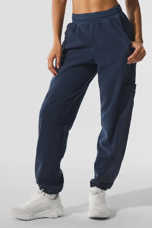 Lightweight Travel Pants for Comfort-Polar Fleece Wintry Mix Pant - Navy