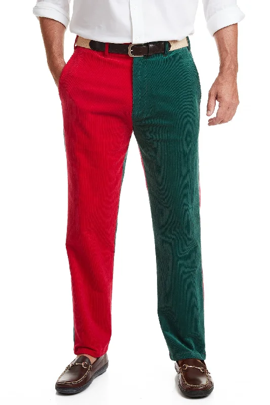 Soft Lounge Pants for Relaxation-Beachcomber Corduroy Pant Hunter and Crimson Panel