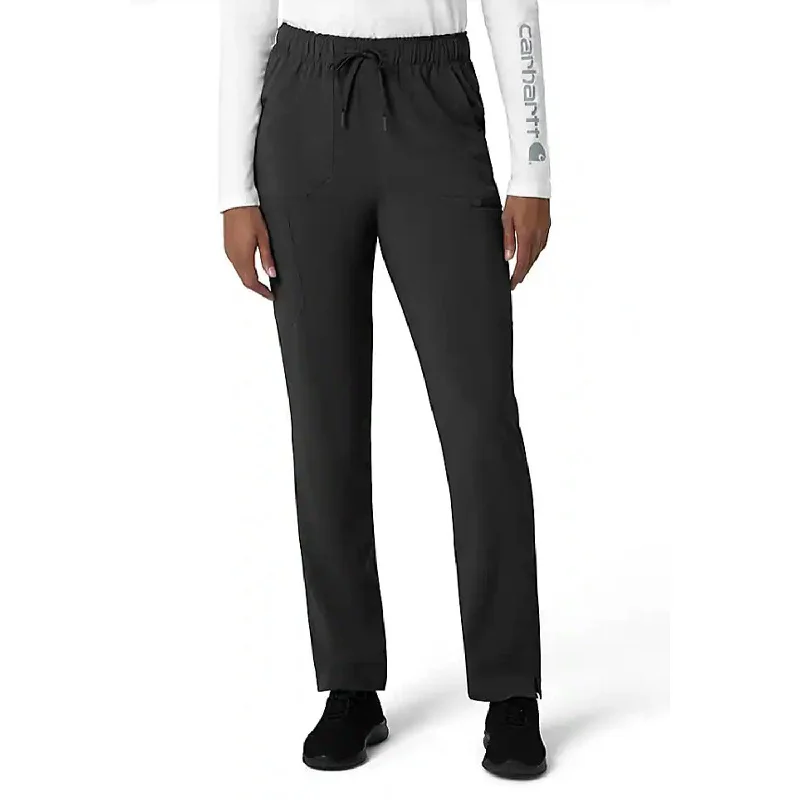 Relaxed Fit Work Pants for Casual Office-Carhartt Women's Force Cross Flex 7-Poket Cargo Scrub Pant_Black