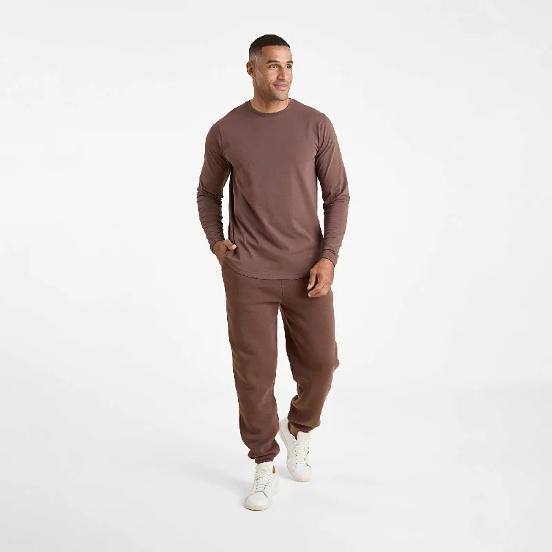 Retro-inspired Wide-Leg Pants for Vintage Look-Men's Classic Sweatpant | Coffee