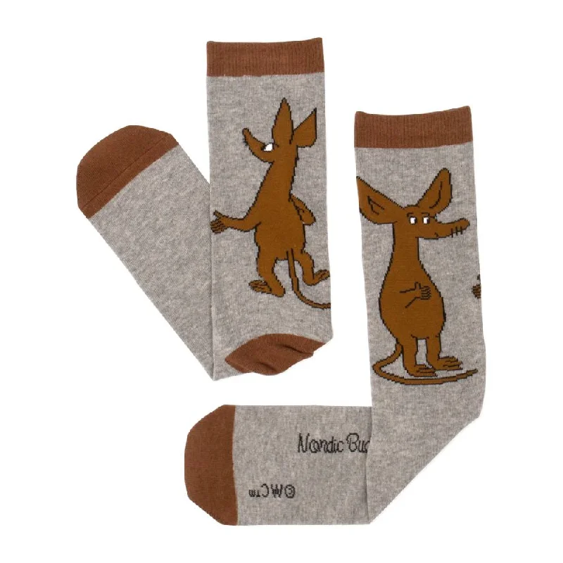 Reversible Socks for Double Style-Moomin Sniff Socks Grey 40-45 - Nordicbuddies