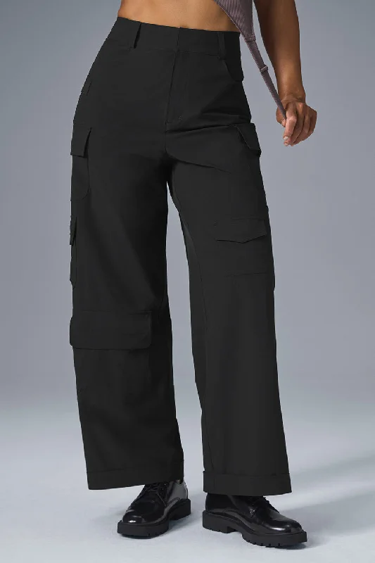 Work-Ready Khakis for Casual Office Wear-Workwear Cargo Pant - Black