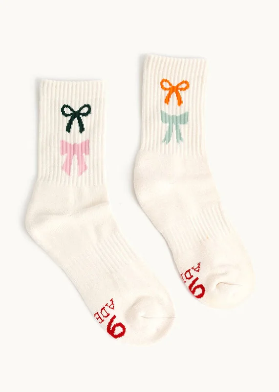 Luxury Cashmere Blend Socks for Ultimate Comfort-Rainbow Bows Socks