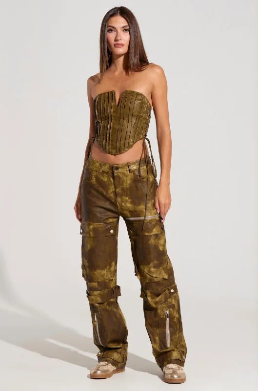 Soft Lounge Pants for Relaxation-OUT LIKE A BANDIT FAUX LEATHER CARGO PANT