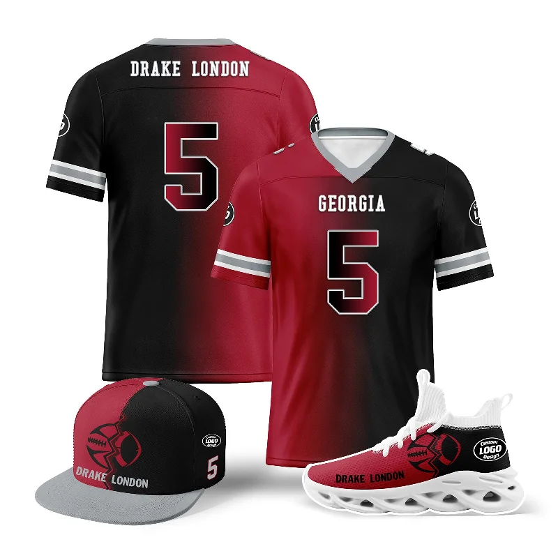 Wool Beanie Hat for Extra Warmth-Custom Red Black Georgia Football Jersey MaxSoul Shoes and Hat Combo Offer Personalized Combo ZH-D028018-2