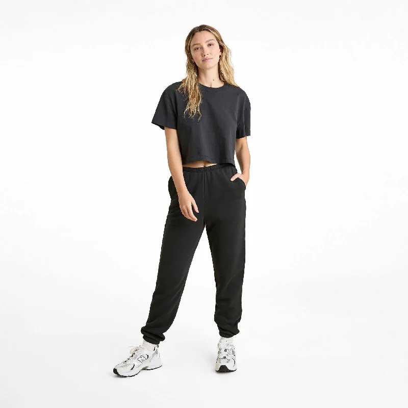 Trendy Overalls for Playful Look-Classic Sweatpant | Black