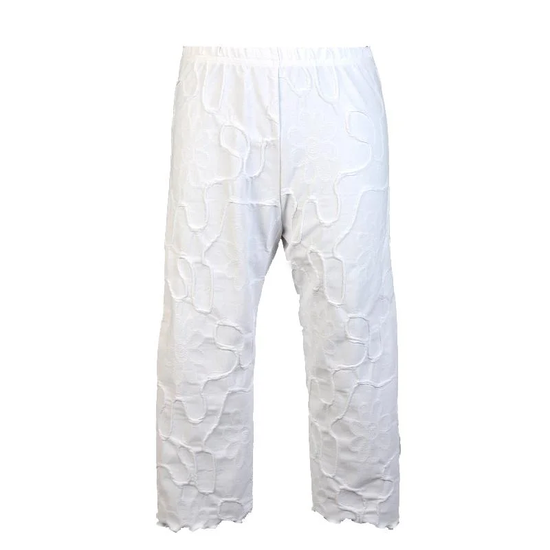 Comfortable Beach Pants for Vacation Style-White Conduit Clam Digger Pant