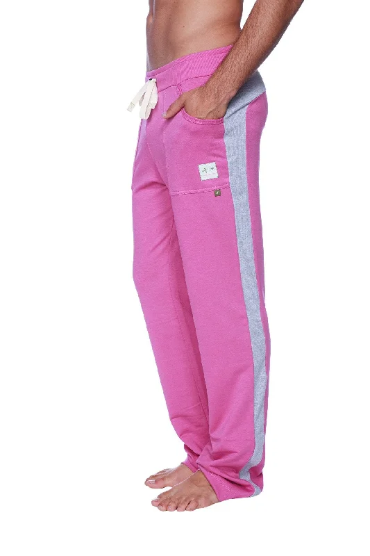 Cozy Knit Pants for Cold Days-Eco-Track & Yoga Sweat Pant (Berry w/Grey)